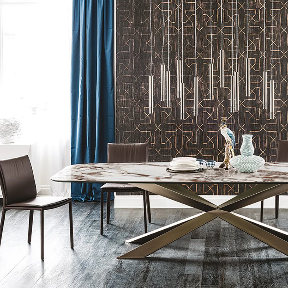 Cattelan Italia Ruokapöydät<Spyder-ruokapöytä, suorakaide
