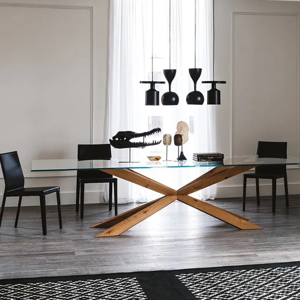 Cattelan Italia Ruokapöydät<Spyder-ruokapöytä, suorakaide