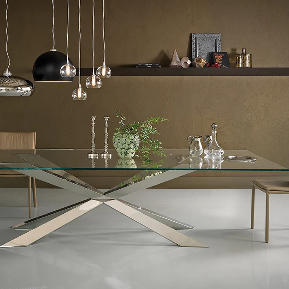 Cattelan Italia Ruokapöydät<Spyder-ruokapöytä, suorakaide