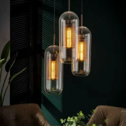 KruunuDesign Riippuvalaisimet<Amber-sylinterivalaisin